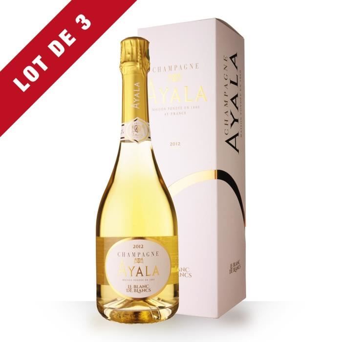 Lot de 3 - Ayala 2012 Blanc de Blancs - Etui - 3x75cl - Champagne