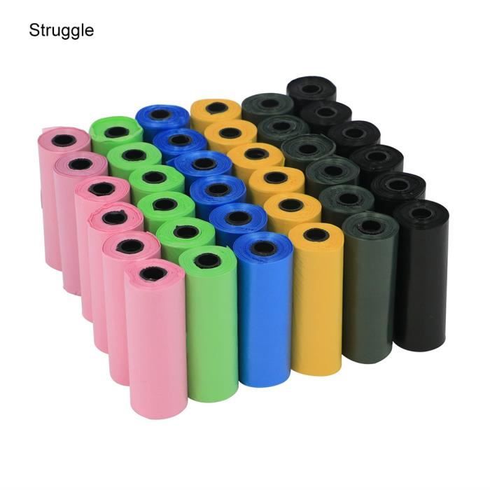 Sacs Chien Les Sacs de déchets de 24 Rouleaux Total 360 Dog Sac Animaux Animaux Merde YM-0295 (360, Couleurs Assorties)