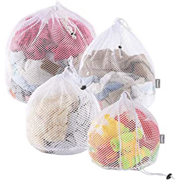 Sacs À Linge Lot De 4 Filet À Linge,Sac De Lavage En Maille À La Corde Pour La Lessive,Sac De Machine Résistant Pour Chemisier, Sous