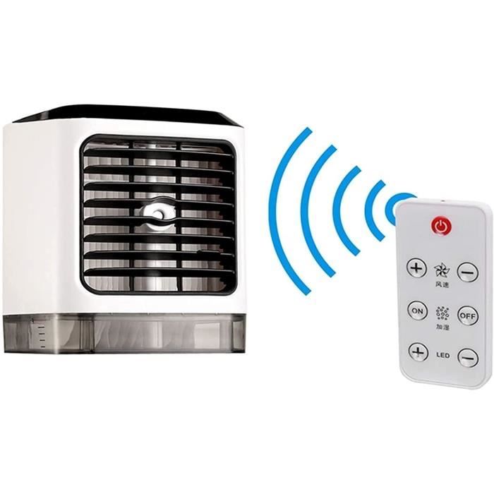 Climatiseur portable pour la maison, climatiseur portable avec télécommande sans fil, climatiseur portable, 3 vitesses, humidifica