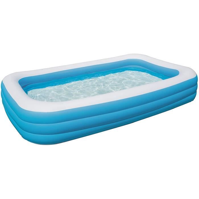Piscine gonflable familiale bleue rectangulaire Contenance de 1161 litres,305 x 183 x 56 cm