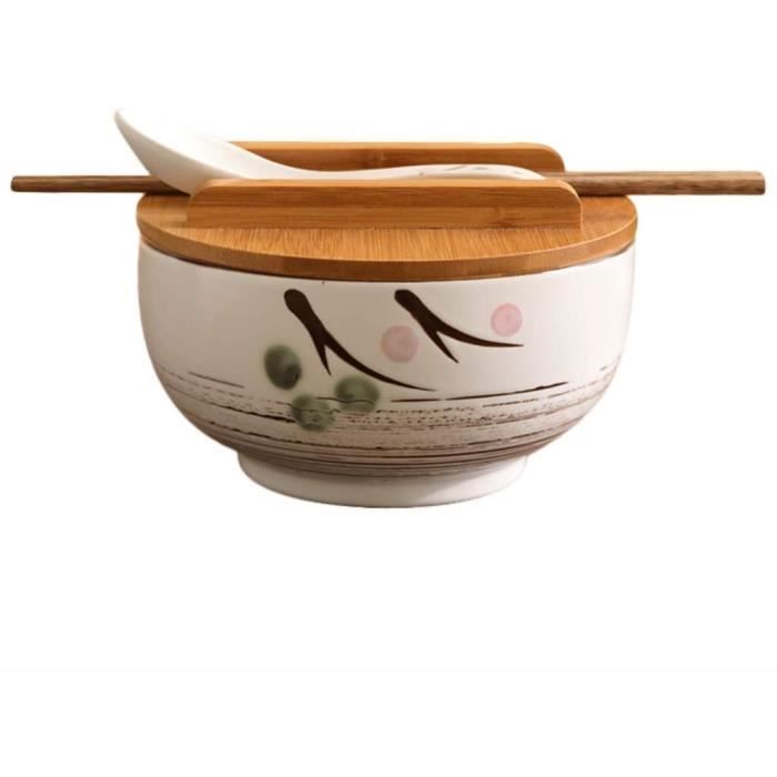Ustensiles de cuisine japonaise vintage coréen bol de nouilles de riz de style japonais en céramique noire instantanée Baguettes ave