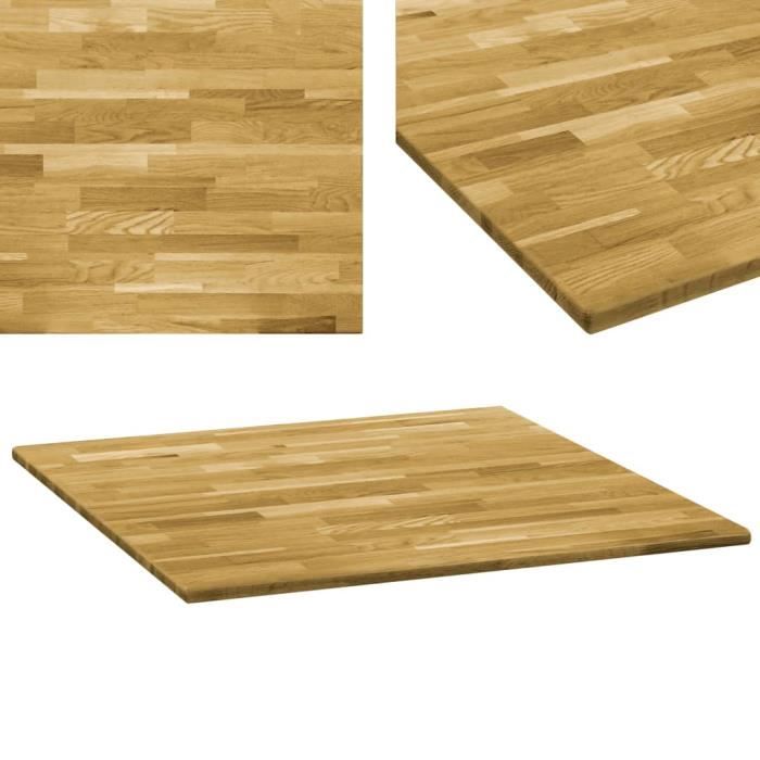 Design-3266Elégant Dessus de table Plateau de Table Meuble Moderne Décor- Plateau Pour Table Bois de chêne massif Carré 23 mm 80x80