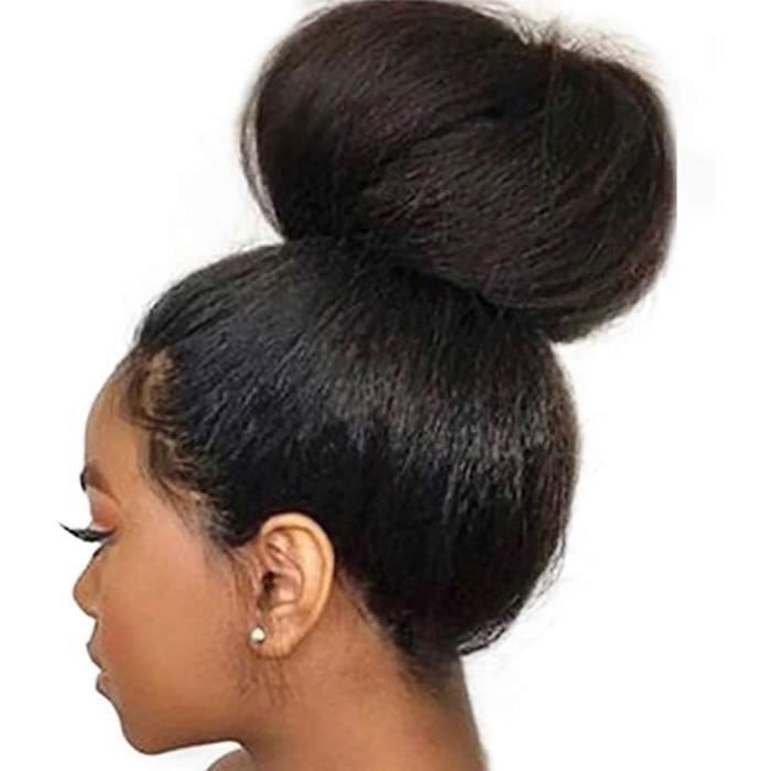 PERRUQUE BT-WIGIG Brésiliens Perruque Kinky Straight Brazilian Hair Wig Glueless Yaki 100% Virgin Human Hair Lace Frontal 20