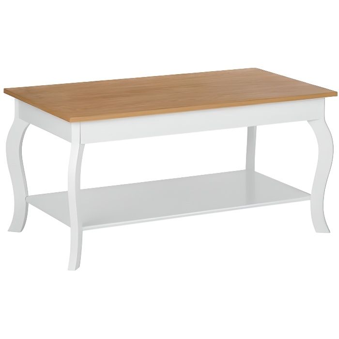 Beliani - Table basse blanche et bois clair HARFORD