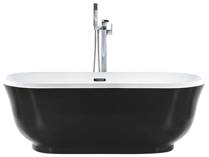 Beliani - Baignoire îlot ovale noire 170 cm TESORO