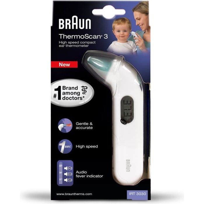 Braun IRT3030 Thermoscan 3 Thermomètre Auriculaire Infra Rouge