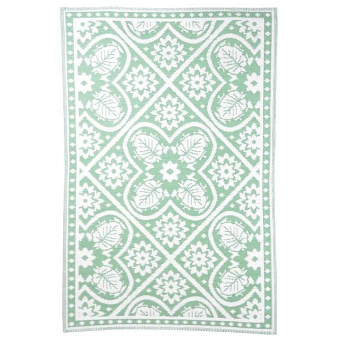 Tapis d'extérieur vert et blanc 182 cm