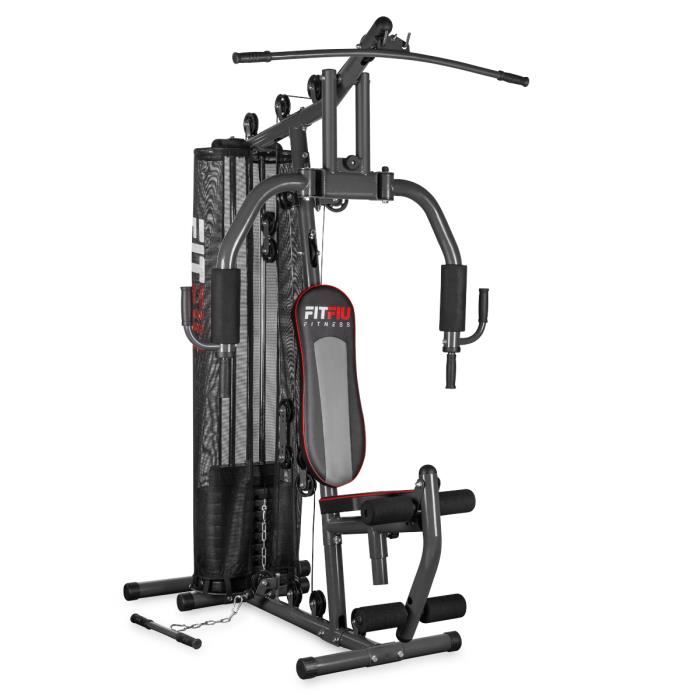 Banc musculation GYM-200, poids intégrés de 44kg, charge maximale supportée 90kg, poid max de l'utilisateur 150kg - FITFIU Fitness