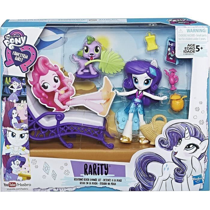 Mon Petit Poney E1084es0 Equestria Girls Rarity Relaxant Beach Ensemble de Salon