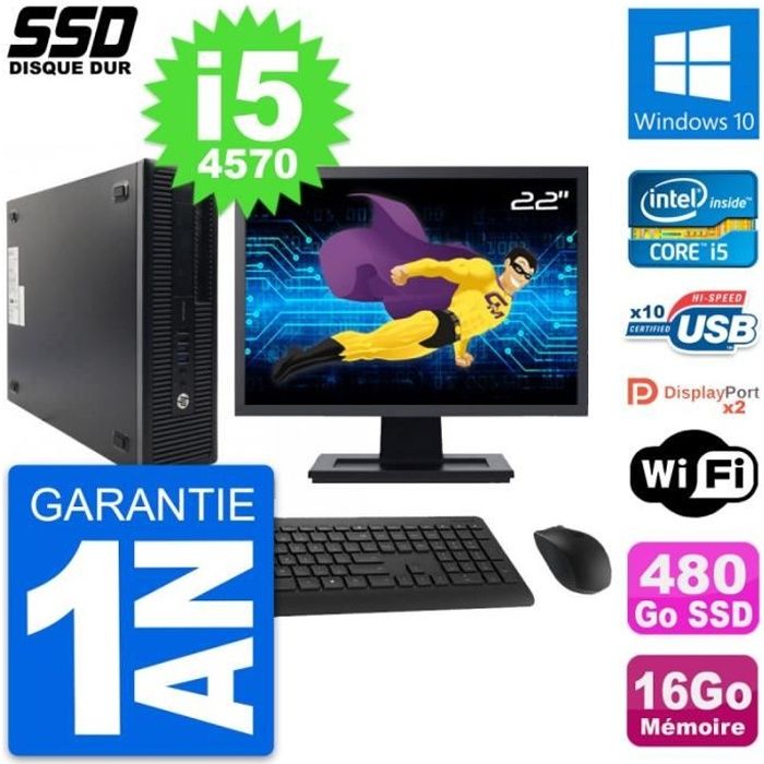 PC HP ProDesk 600 G1 SFF Ecran 22