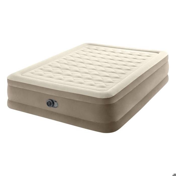 INTEX Matelas ULTRA PLUSH FIBER TECH 152x203 - Gonflable - Fermeté réglable - 46 cm - Electrique - 2 personnes