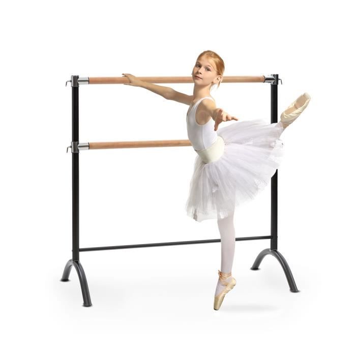 Klarfit Barre Anna Double Barre de danse classique - entraînement ballet 110 x 113 cm -hauteur réglable - pose libre - acier