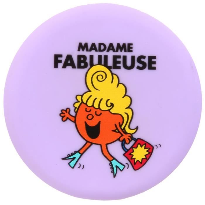 Miroir de poche 'Monsieur Madame' violet (Madame Fabuleuse) - 7.8 cm [Q9333]