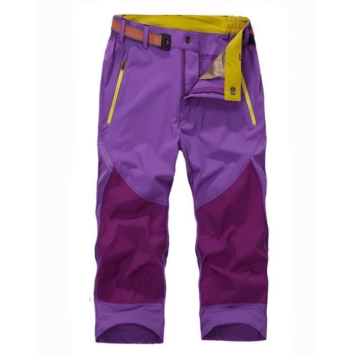 Pantacourt Femme de Sport Extérieur Respirant Pantalon 3-4 Elastique Séchage Rapide