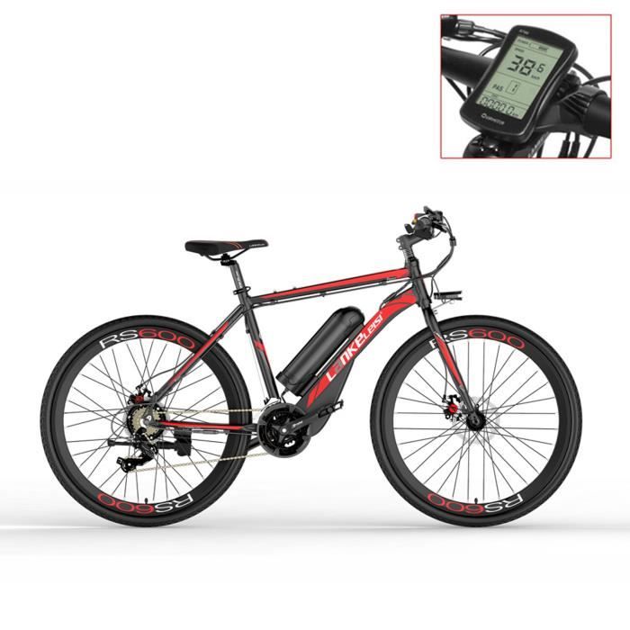 RS600-UP 700C Vélo électrique à assistance pédale, batterie 36V 20Ah, vélo de route à moteur 300W (rouge)