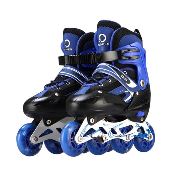 Roller in Line LED Illuminées pour Enfants et Adultes Bleu