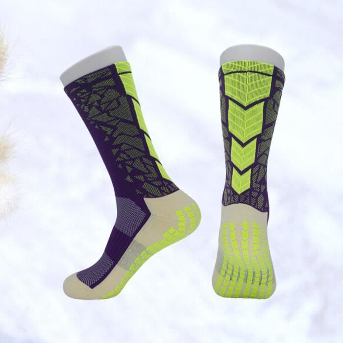 2 paires de chaussettes de football pour hommes, absorption de la transpiration respirante, anti-dérapant dans des en SLIP-ON
