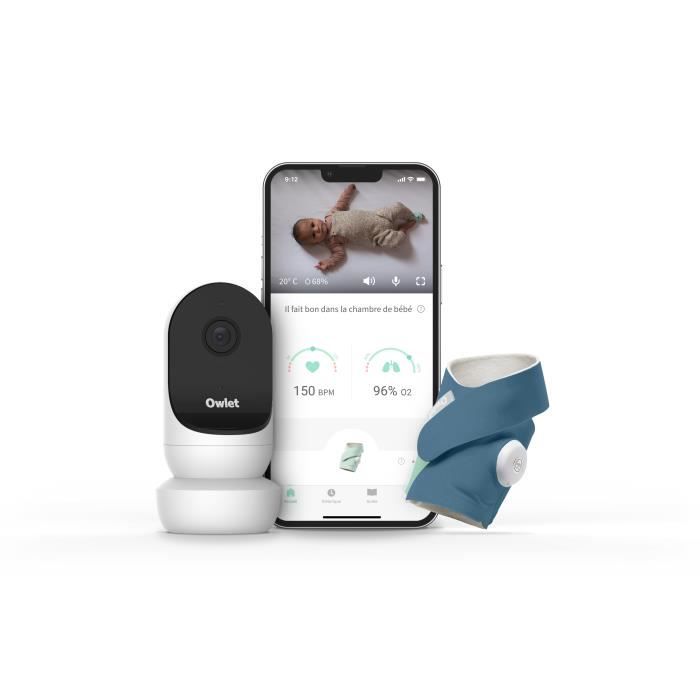 Owlet Babyphone Monitor Duo Smart Sock 3 + Cam 2 - Bleu sommeil