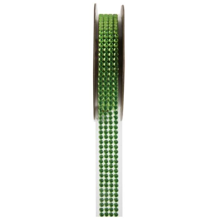 Ruban strass autocollant Vert 15 mm x 1 m