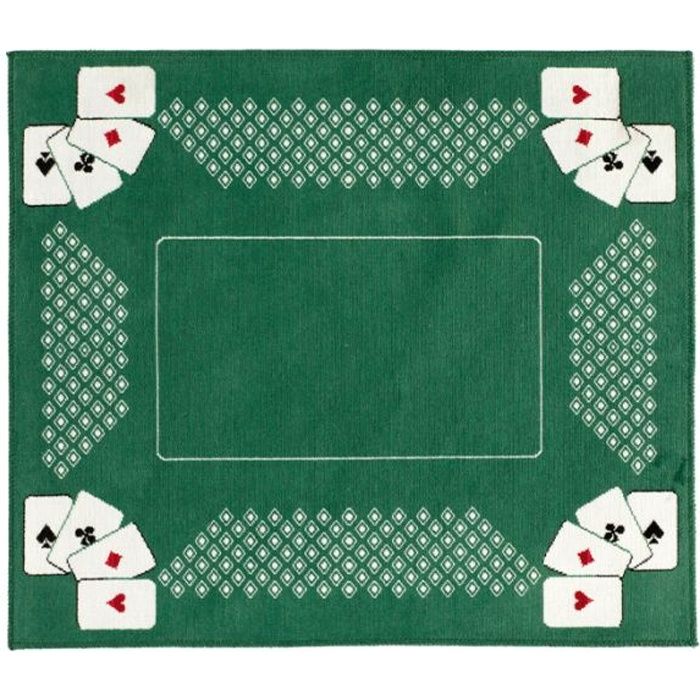 TAPIS JEU DE CARTES VERT 58*70 CM …
