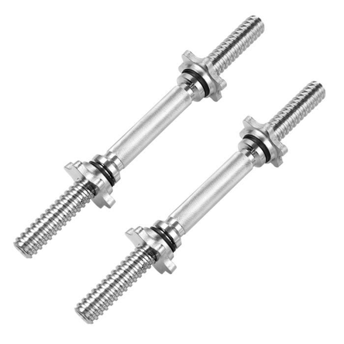 BESPORTBLE Une paire de barres d'haltères en acier inoxydable chromé Poignées pour haltérophilie Ensemble BARRE - HALTERE - POIDS