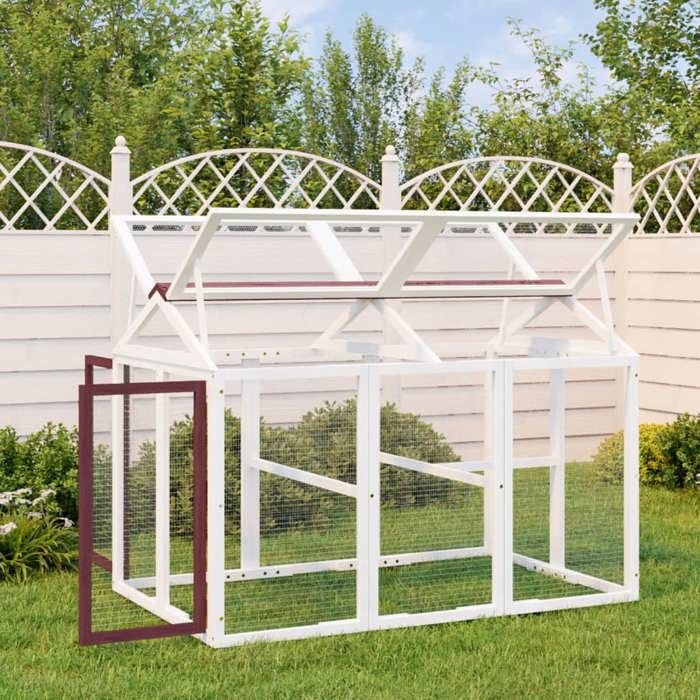 Enclos animaux moka 141x94x104 cm bois massif de pin SS00007412