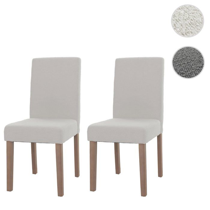 Lot de 2 chaises de salle à manger Littau bois crème pieds couleur naturelle