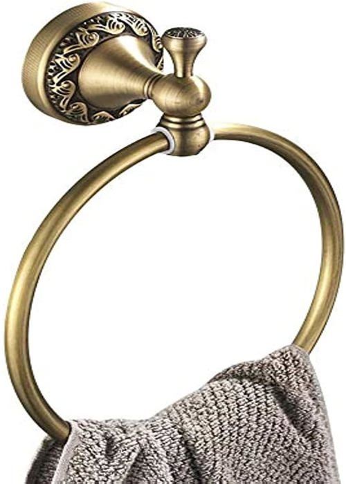 Anneau Rond de Serviette en Laiton Porte-Serviette de Salle de Bain Mural rétro pour Accessoires de Cuisine de Salle de Bain