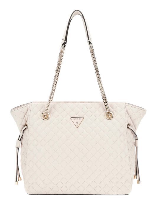 Sac à épaule GUESS Follie Small Tote Bag - Tissu Plaid, Couleur Stone Logo, 100% Polyuréthane - Neuf Avec étiquettes