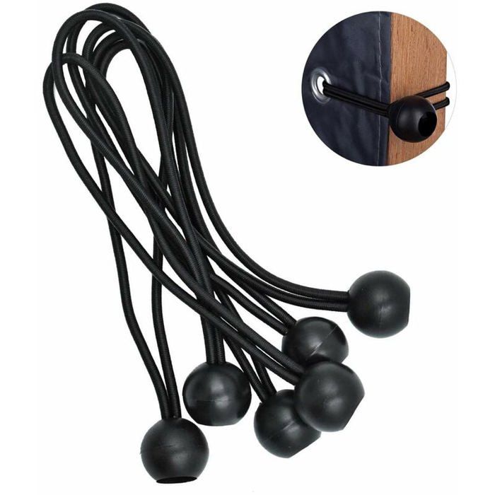 25pcs Tendeur Elastique Caoutchouc Professionnel Avec Boule  Noir 150 Mm Pour Tentes Baches Affiches Tendeur Bache Sangle Elastique Support De Bache Caoutchouc De Bache Tendeur Caoutchou 84311609