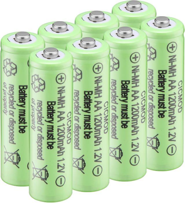 Piles Rechargeables Ni-MH AA 1200mAh 1.2 V Batterie Rechargeable Lot de 8 pour Produits Solaires électroniques Quotidiens