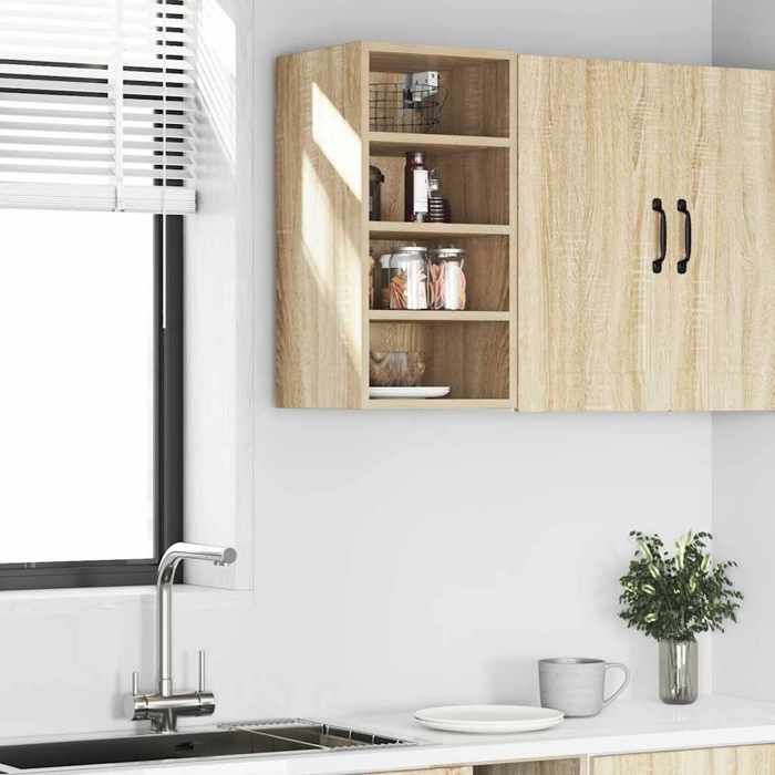 RemiseArmoire de rangement suspendue Pour cuisine - Meuble haut Riga chêne sonoma 30 x 295 x 60 cm JILIMAISON2025 6701314