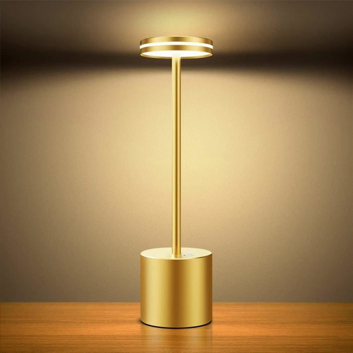 lampe de table sans fil rechargeable usb lumiere bureau LED tactile puissante pile 3 températures de couleur pour chevet