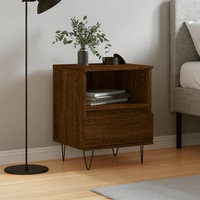 SALE 2025Armoire de Nuit - Table de chevet - Chêne marron - 40x35x50 cm - Bois d’ingénierie1155 Kg 6173