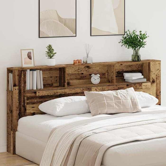 (ON SALE)Tête de lit vieXL Cabinet - Bois ancien - 220x185x1045 cm EU668476