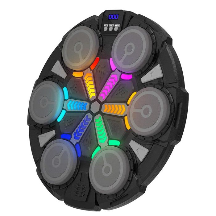 Machine De Boxe Musicale - Bluetooth Intelligente Avec LED Et Score Numérique - 6 Cibles Épaissies Mode Rythme Et Compétition Jeux
