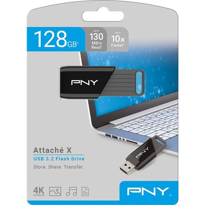 Clé USB 3.2 - PNY - Attaché X - 128 Go - Jusquà 130 Mo/s