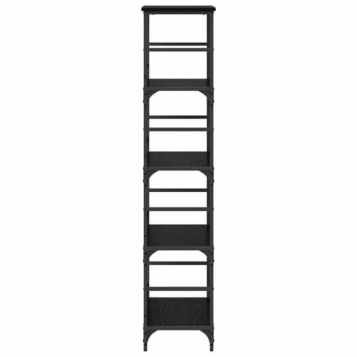 Bibliothèque SOLOMOON CHIC Étagère à livres - Pour salon - Chêne noir 50x33x153 cm Bois dingénierie BB479