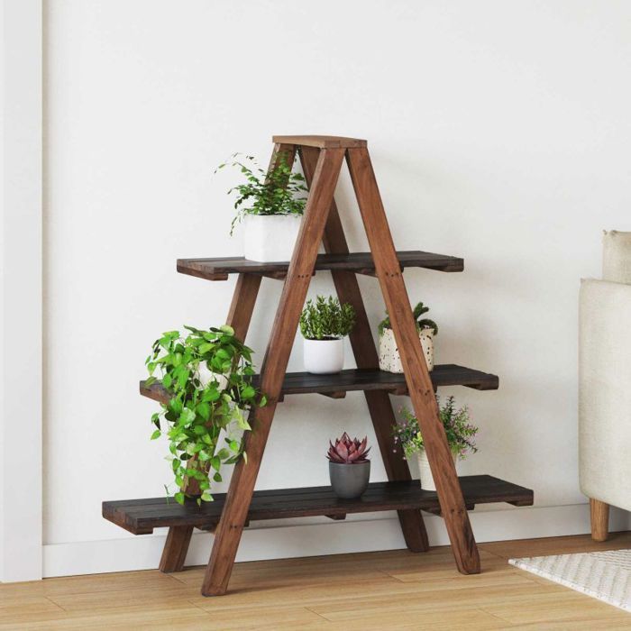 VIDAXL Étagère pliante en bois récupéré marron 79 5 x 35 x 112 cm – 3 étagères compacte et robuste