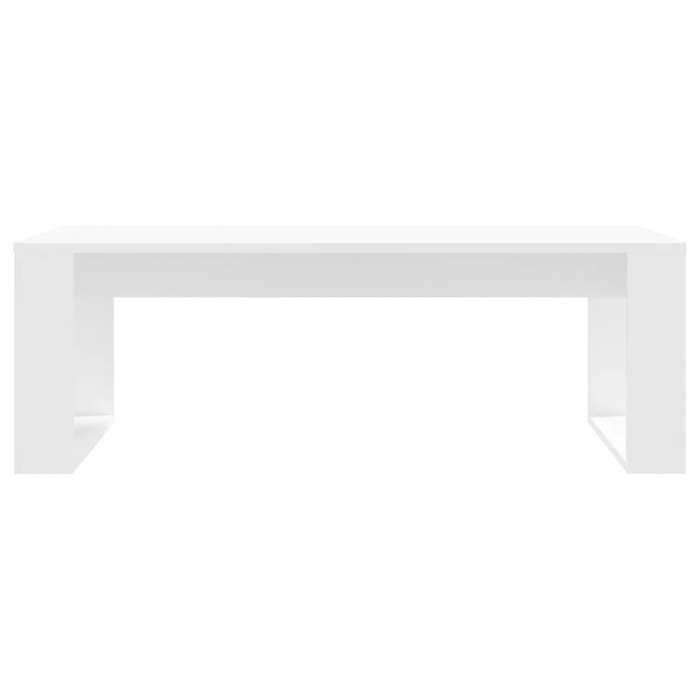 Table basse blanche - MEUBLECHIC - 102x50x35 cm - Bois dingénierie - Blanc - Facile à nettoyer - Design élégant