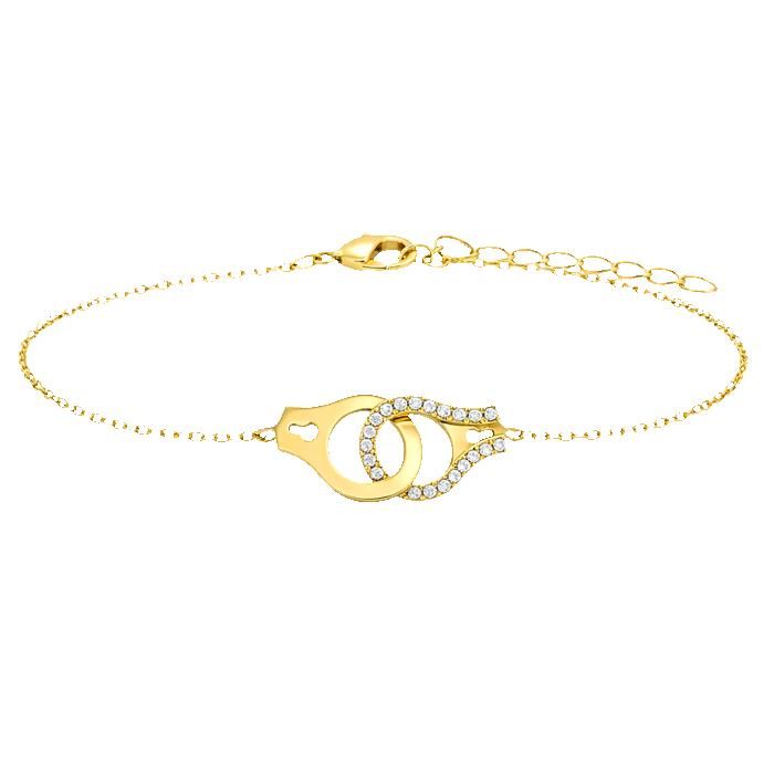 Bracelet Femme PLAQUÉ OR 18 Carats Cercles Entrelacés et Oxydes de Zirconium Ajustable 16 5-19 5cm Bijou Poinçonné Luxe Chic Cadeau Bracelet Femme PLAQUÉ OR 18 Carats Cercles Entrelacés et Oxydes de Zirconium Ajustable 16 5-19 5cm Bijou Poinçonné Luxe Chic Cadeau