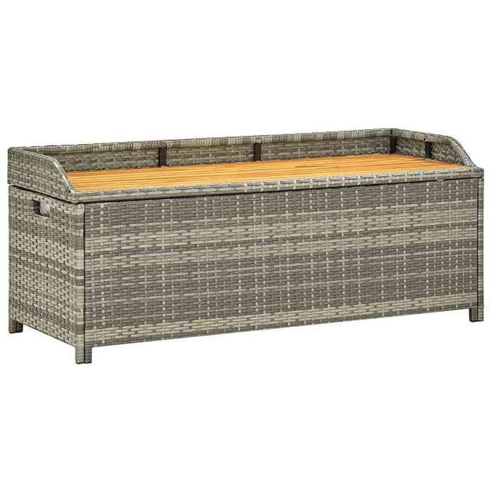 Promotion FévrBanquette/Banc balcon - Chaise/Banquette de rangement de jardin - 120 cm Résine tressée Gris 026_60164898