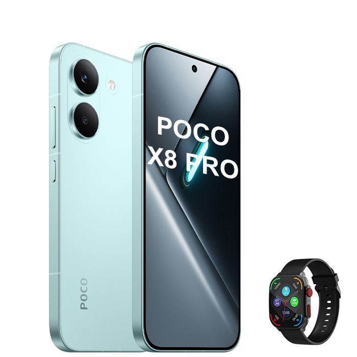 Smartphone - POCO - X8 Pro - 8 Go RAM - 512 Go ROM Vert- Écran AMOLED 659 pouces & Smartwatch
