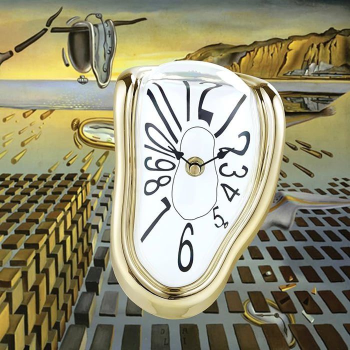 Horloge Fondante Forever Salvador Dali Montre Molle Surréaliste Décorative Silencieuse Pendule Quartz Chiffres Arabes Dé HORLOGE