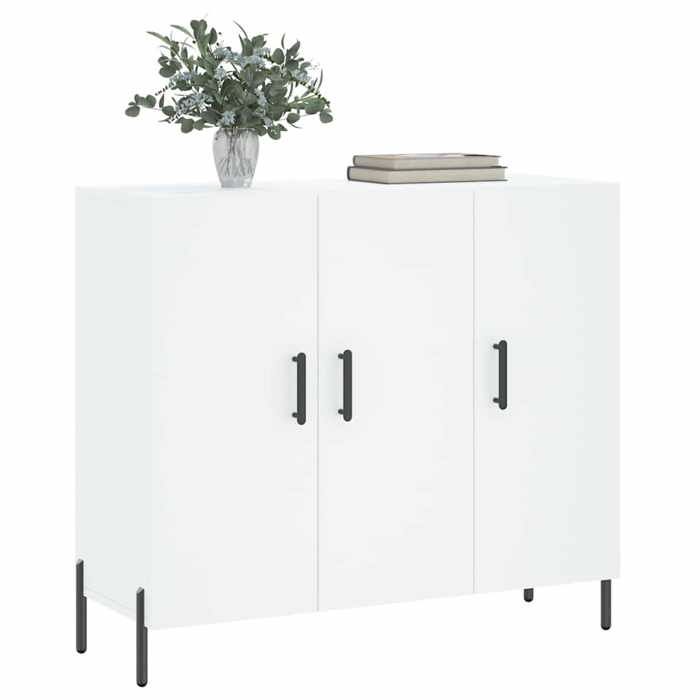 Armoire Vaisselier Durable - Blanc - Buffet de cuisine - avec Rangement - blanc 90x34x80cm - Bois dingénierie LH7851866