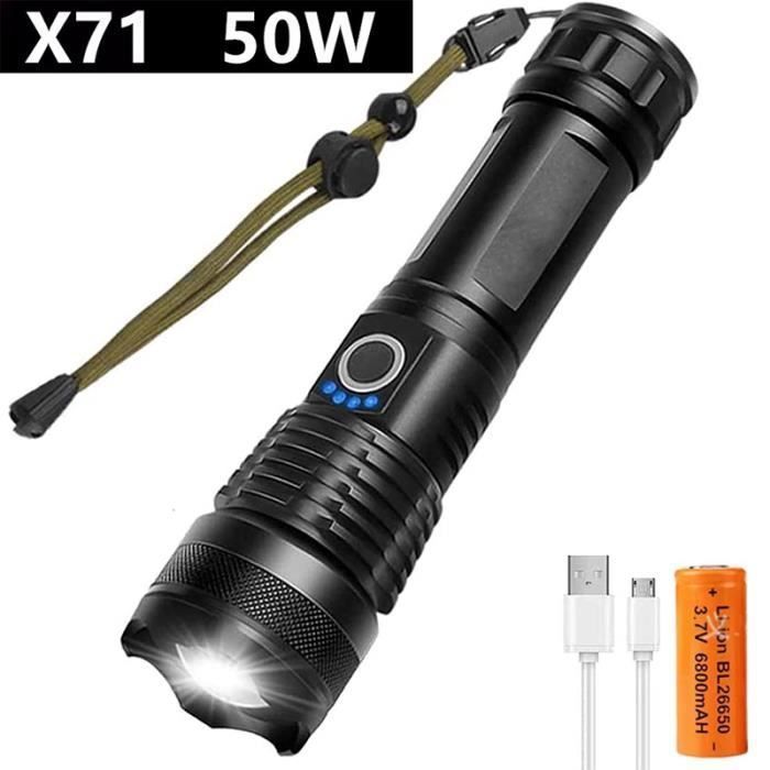 Lampe de Poche - - Ultra Puissante 5000 Lumens - Rechargeable USB - Étanchéité IPX65 - Tactique LAMPE ELECTRIQUE