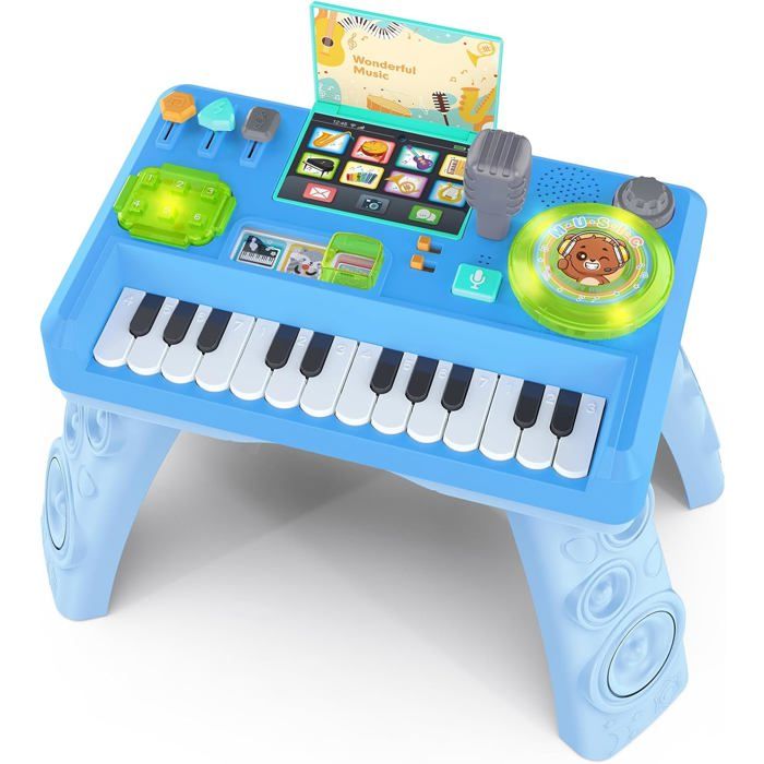 Jouet Musical Bebe 3 6 9 12 18 Mois Table de Mixage DJ avec Piano Table Activité Bébé Platine DJ Jeux Musique Enfant 1 2 3
