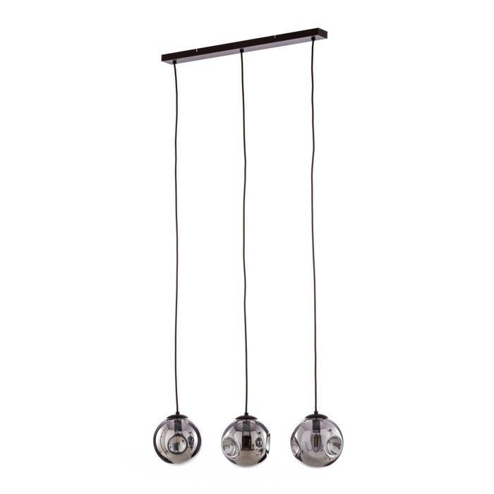 Lindby Suspension en verre Valentina à intensité variable (Moderne) Gris Verre e. a. pour Salon & Salle manger (à 3 lampes E14)