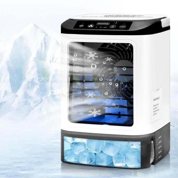 Climatiseur portable 2026 - 4 vitesses - Brumisateur - Bac